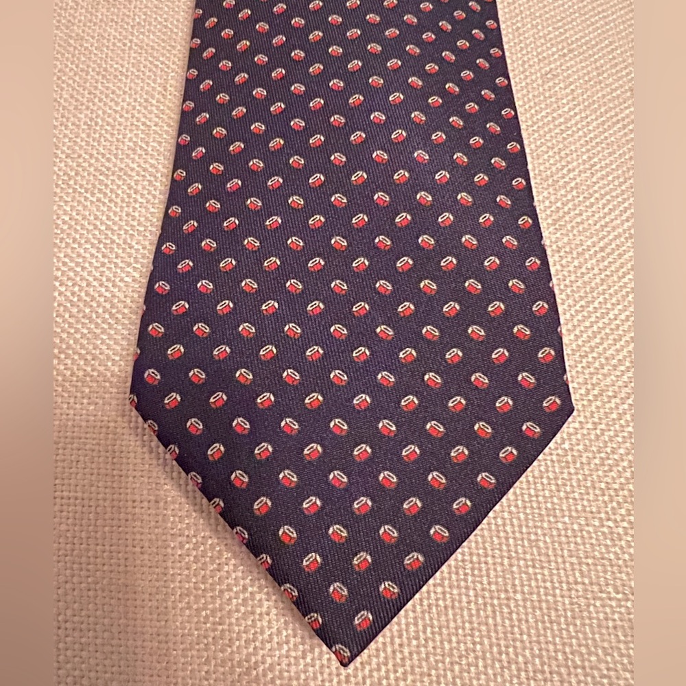Hermes navy men’s silk tie